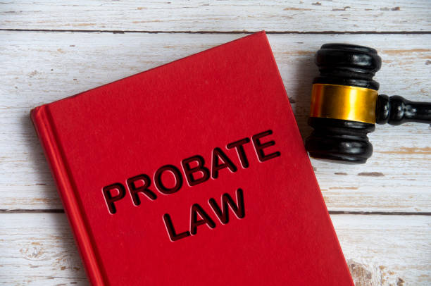 istock Probate law book with gavel on white background. Probate law concept and copy space. 1472937595