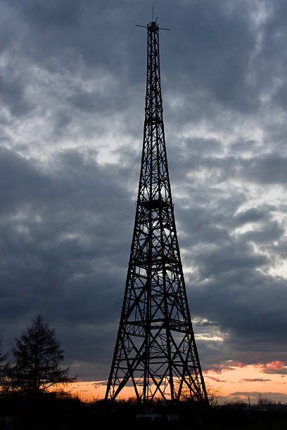 Tower of radiostation stock photo