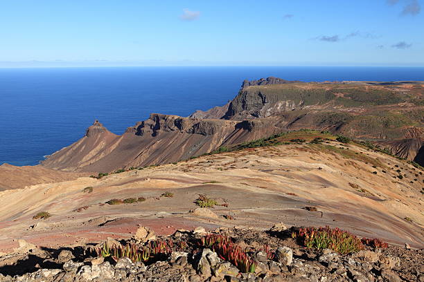 istock St Helena Island volcanic terrain in late afternoon light 147294240