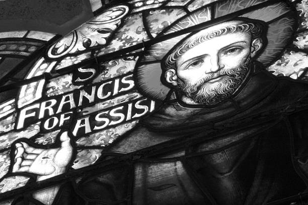 st. francis of assisi - righteous stock-fotos und bilder