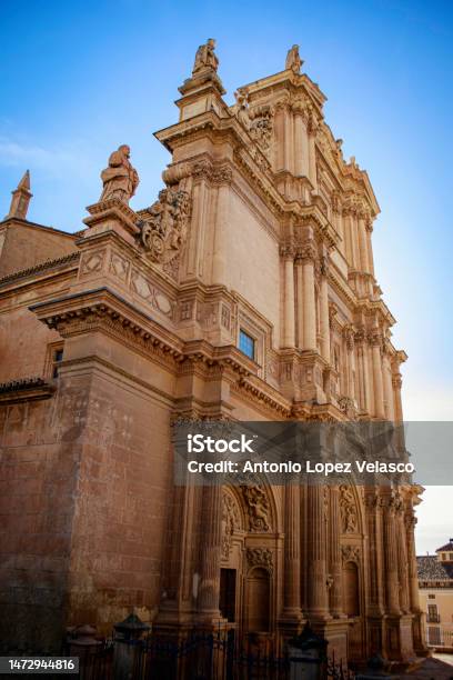 Side View Of The Monumental Façade Of The Collegiate Church Of San Patricio In Renaissance Style Stock Photo - Download Image Now