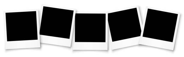 5つの空のフォトフレーム、集合フォトフレームのセット – ストックベクター画像 - polaroid frame 写真点のイラスト素材／クリップアート素材／マンガ素材／アイコン素材