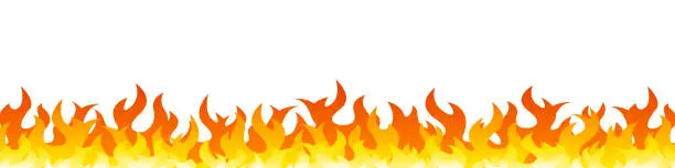 Vector illustration of Flame on a white background. Fire illustration for design - vector