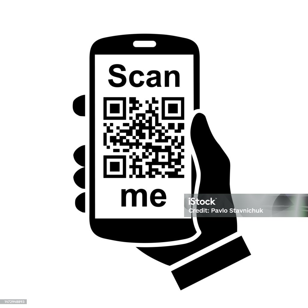 Scan First Qr Code Qr Quick Response Code Inscription Scan Me Qr Code For Smartphone ...