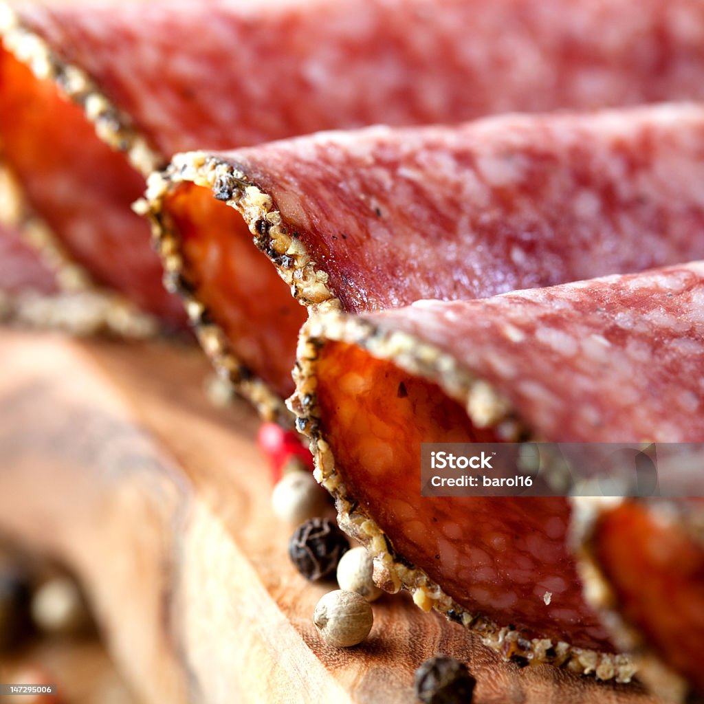 Salame com pimenta - Royalty-free Carne Foto de stock