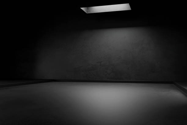 istock empty abstract industrial concrete interior. concrete floor and dark room. 3d illustration 1472950473