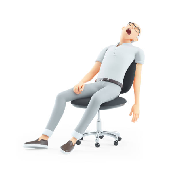 istock 3d senior man sleeping in office chair 1472950556