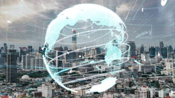 istock Global connection and the internet network alteration in smart city 1472955943