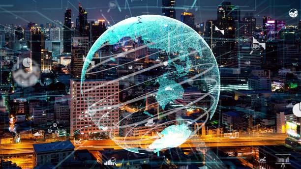 istock Global connection and the internet network alteration in smart city 1472956166