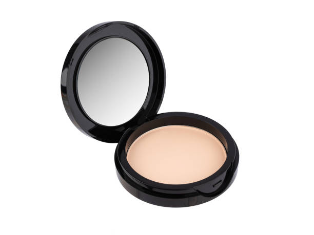 istock decorative cosmetics, compact pressed powder in a case with a mirror, isolated 1472964009