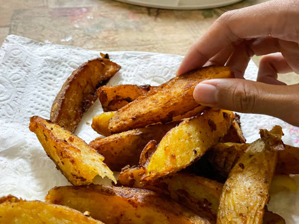 Crispy Potato Wedges Close Up