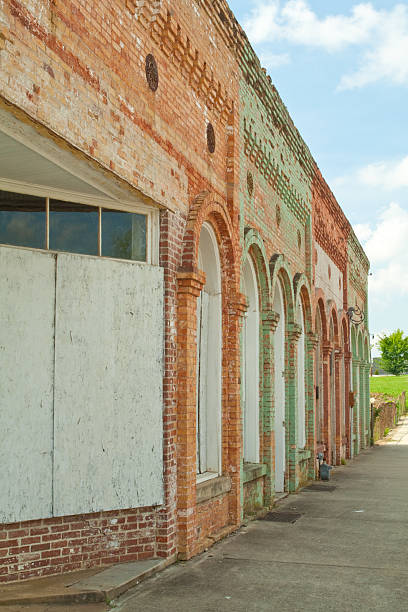 istock Boarded Up Weathered Vintage Store Front Facade, South Carolina 147296510