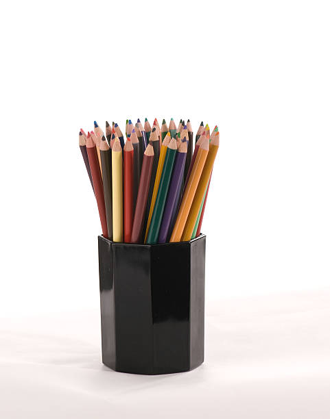 cup with pencils stock photo