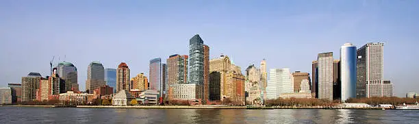 Manhattan Financial District Riverview Panorama.
