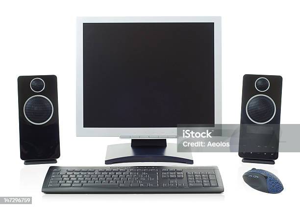 Computer Desktop - Fotografie stock e altre immagini di Bianco - Bianco, Monitor, Schermo a cristalli liquidi