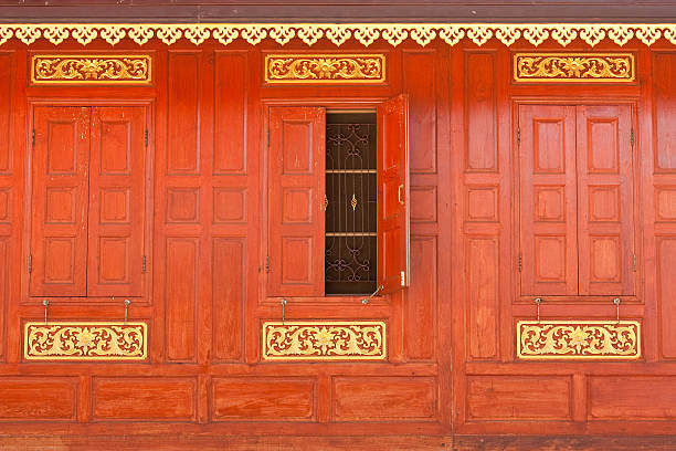 istock Traditional Thai style house windows 147296797