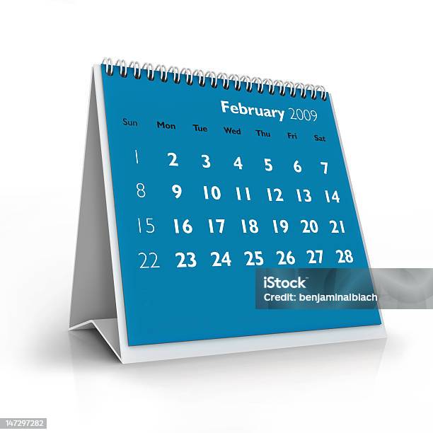 De Fevereiro Calendário De 2009 - Fotografias de stock e mais imagens de 2009 - 2009, Agenda Pessoal, Azul