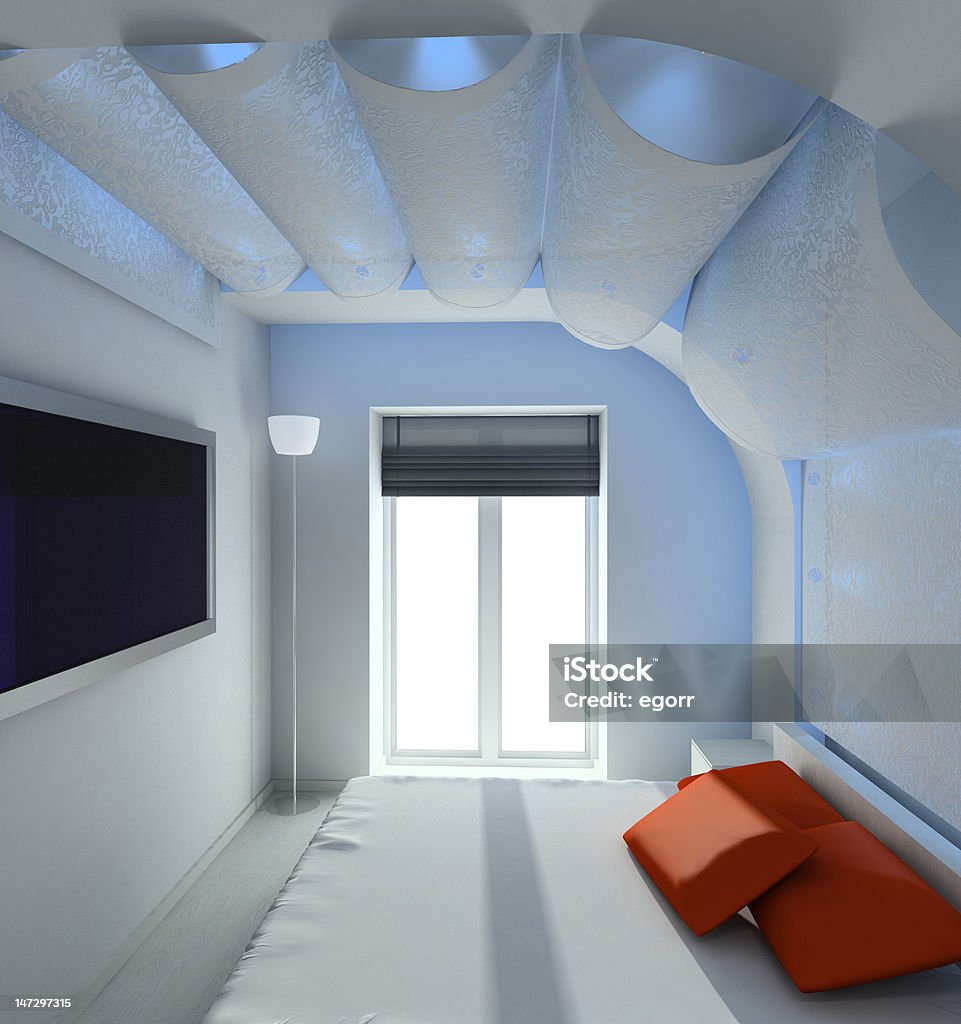 interior moderno. 3 D render - Foto de stock de Aconchegante royalty-free