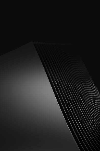istock Black and White Gradient of repeating planes. 3d rendering illustration. 1472973235