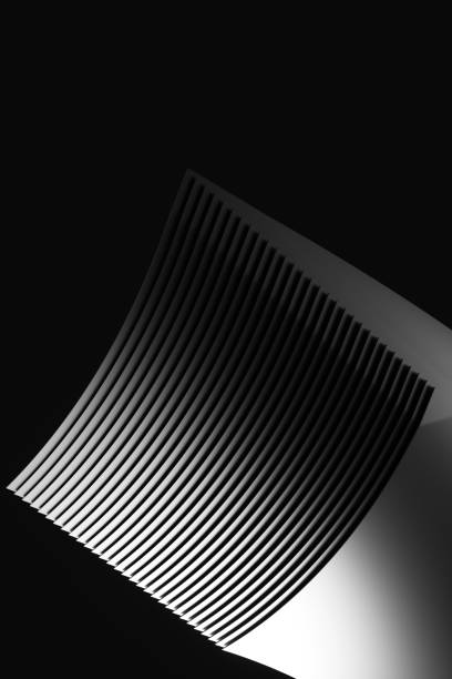 istock Black and White Gradient of repeating planes. 3d rendering illustration. 1472973238