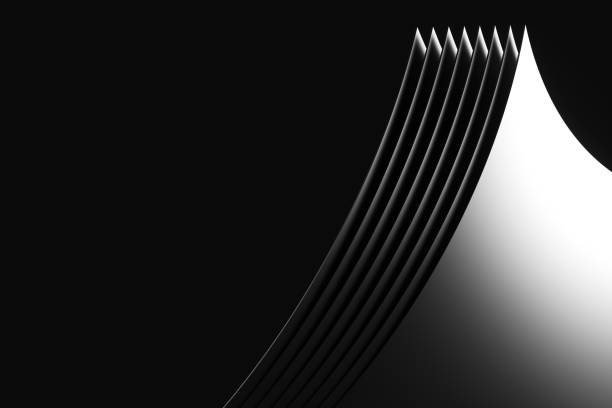 istock Black and White Gradient of repeating planes. 3d rendering illustration. 1472973279