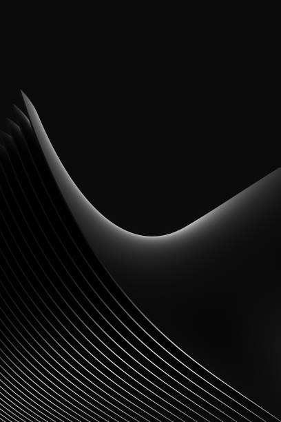 istock Black and White Gradient of repeating planes. 3d rendering illustration. 1472973311