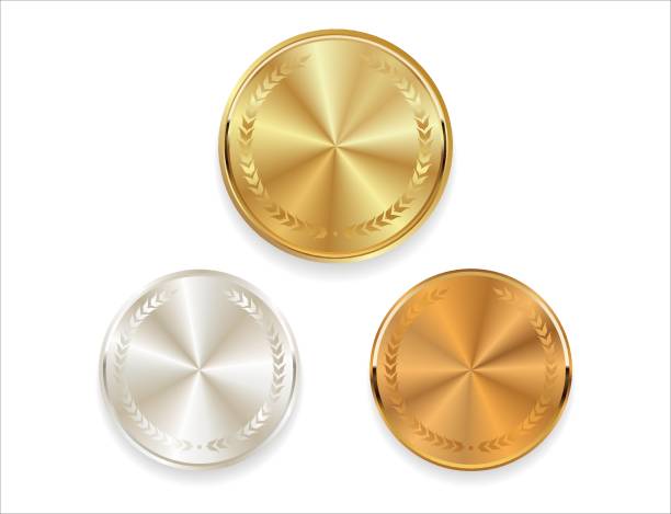 istock Collection of gold bronze and silver award medals isolated on white background 1472973890
