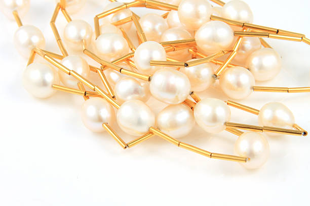 Pearls chain stock photo