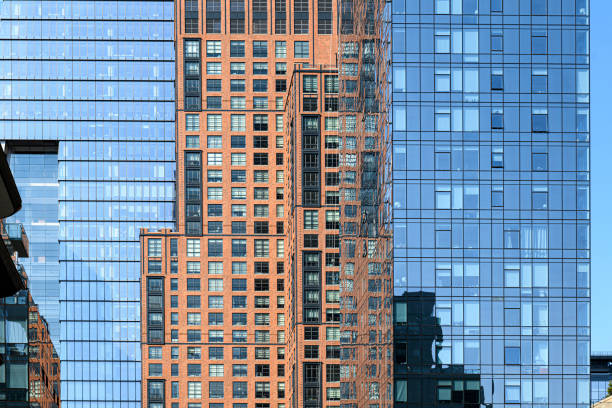 Facade of skyscrapers in Manhattan