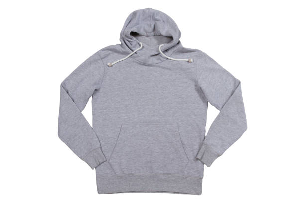 istock gray sweatshirt with a hood on a white background isolated copy space, empty hoody 1472980666