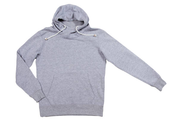 istock gray sweatshirt with a hood on a white background isolated copy space, empty hoody 1472980670