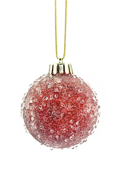 istock Red Christmas ball textured 147298181