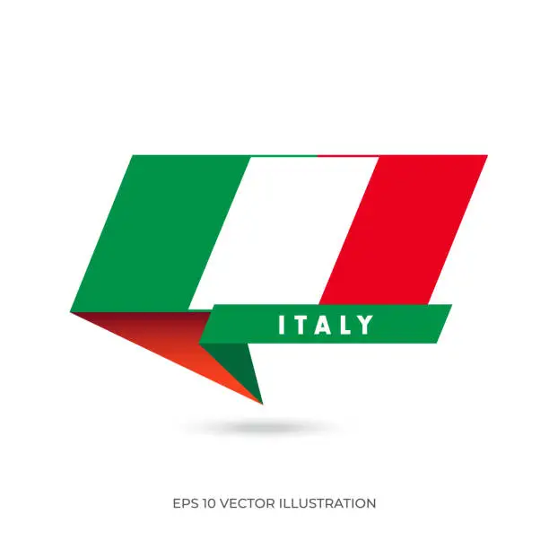 Vector illustration of Italy Flag, Banner shape flag vector stock illustration