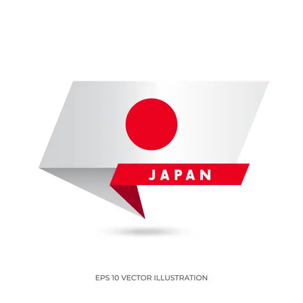 Vector illustration of Japan Flag, Banner shape flag vector stock illustration
