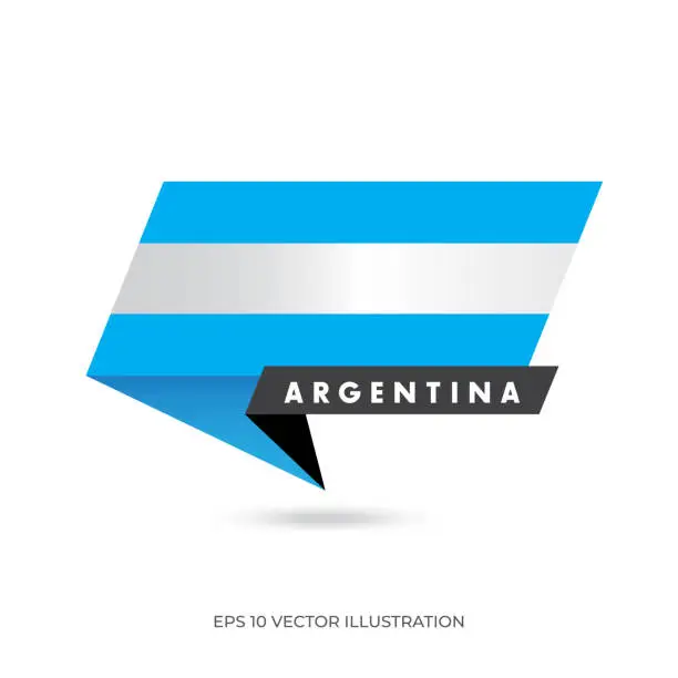 Vector illustration of Argentina Flag, Banner shape flag vector stock illustration