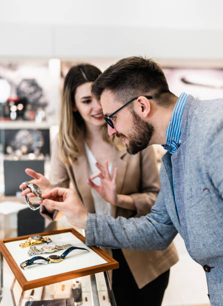 istock Business man in jewelry store 1472982977