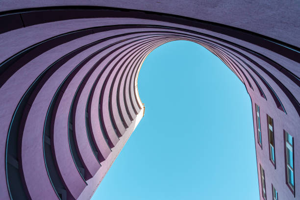 istock Low Angle View Of Modern Building Against Clear Blue Sky 1472983442