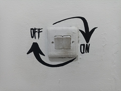 Old switch with on and off sign