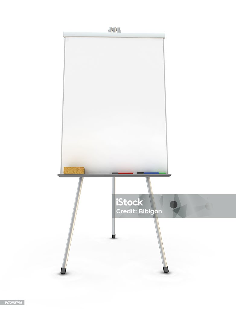 A Flip Chart That Is Setup On An Easel Stock Photo - Download Image Now -  Whiteboard - Visual Aid, White Background, Chart - iStock
