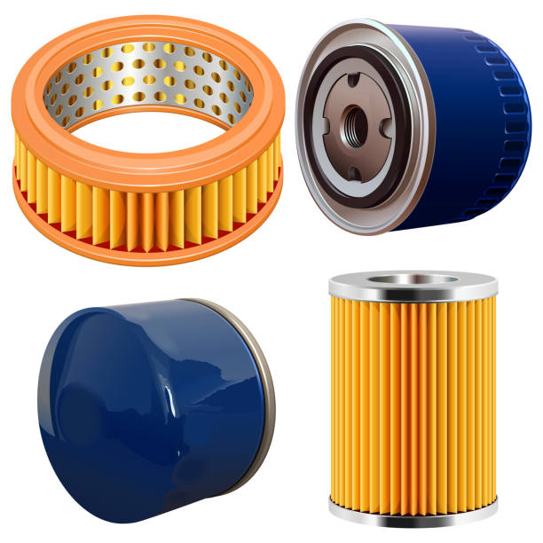 ilustraciones, imágenes clip art, dibujos animados e iconos de stock de conjunto de filtros vectoriales para coche - cambio de aceite