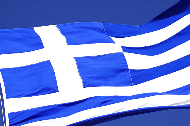 The flag of Greece stock photo