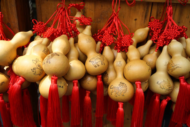 Souvenir shops located at Jinli Ancient Street in Chengdu, Sichuan. Jinli Street is a major tourist attraction and travel spot in Chengdu.