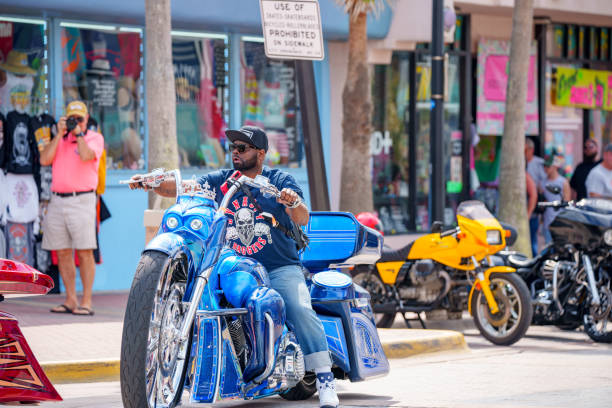 Daytona, FL, USA - March 10, 20223: Daytona Beach FL Bike Week Spring Break annual motorcycle gathering
