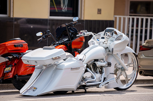 Daytona, FL, USA - March 10, 20223: Daytona Beach FL Bike Week Spring Break annual motorcycle gathering