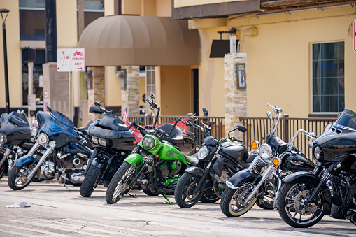 Daytona, FL, USA - March 10, 20223: Daytona Beach FL Bike Week Spring Break annual motorcycle gathering