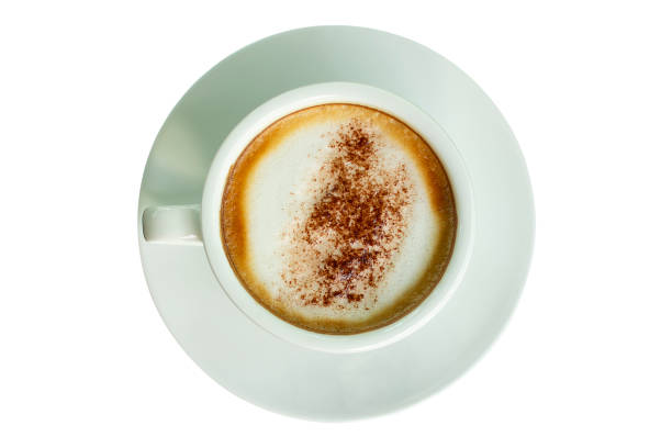 istock cappuccino coffee cup top view isolated on white background 1472994474