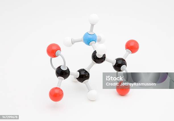 Aspartato Amino Ácido Molécula - Fotografias de stock e mais imagens de Aminoácido - Aminoácido, Biologia, Branco