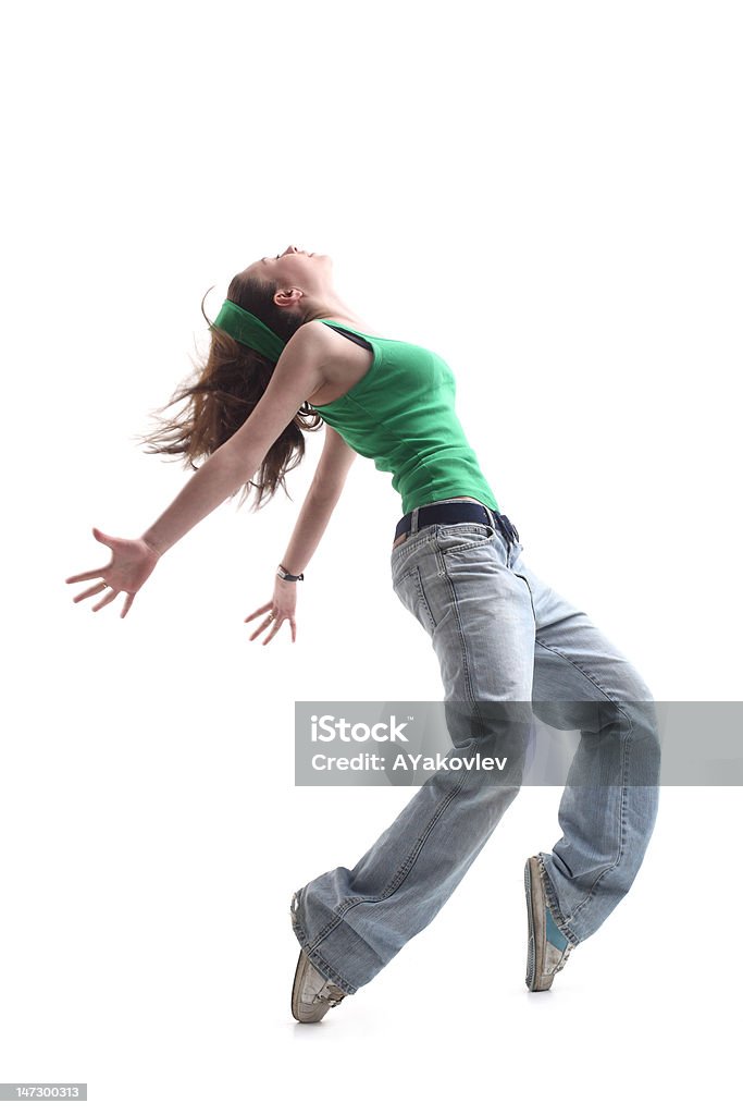 dancer modern style dancer posing on studio background Acrobat Stock Photo