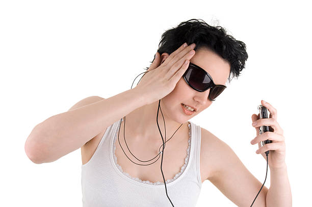 istock Female with headphones 147300352