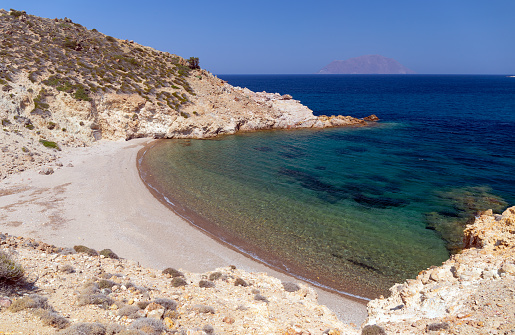 The beaches of Ammoudaraki are located at the west coast of Milos island, Cyclades, Greece.
